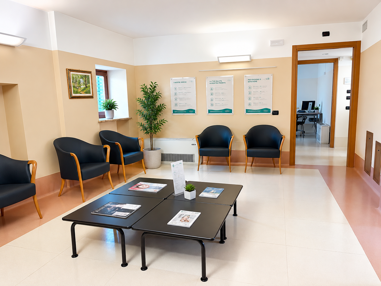 La sala d'attesa del Poliambulatorio San Felice